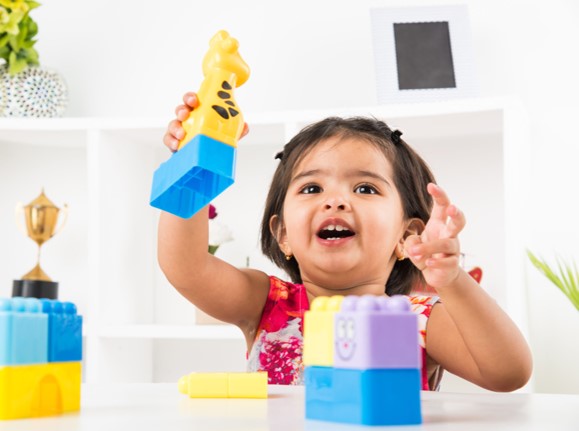 Girl with Blocks - small